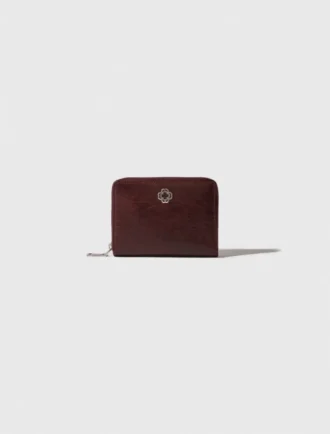 Portefeuille en cuir craquelé