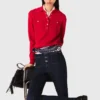 Pull à col polo avec broderie