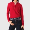 Pull à col polo avec broderie