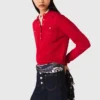 Pull à col polo avec broderie
