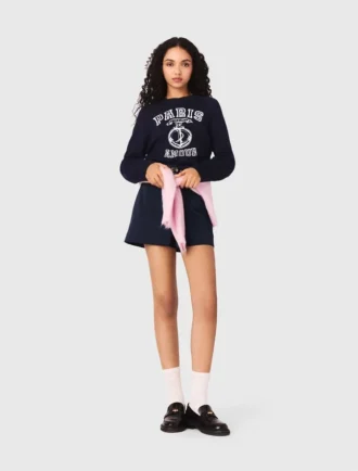 Pull à col rond avec slogan