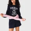 Pull à col rond avec slogan