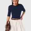 Pull à col rond avec strass Pull à col rond avec strass