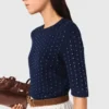 Pull à col rond avec strass Pull à col rond avec strass