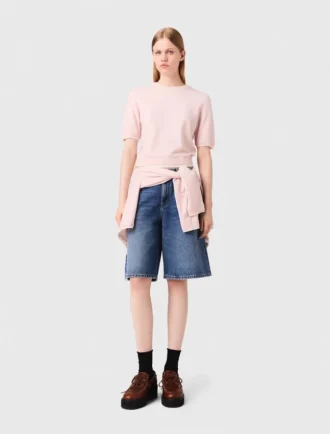 Pull à manches courtes avec strass