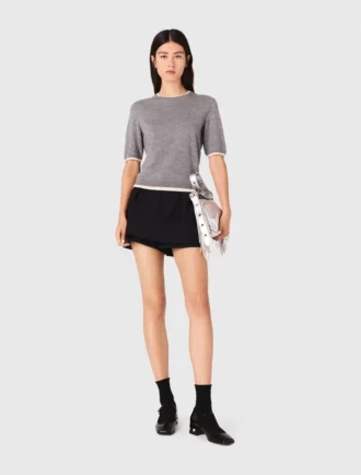 Pull à manches courtes avec strass