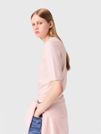 Pull à manches courtes avec strass