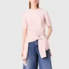 Pull à manches courtes avec strass