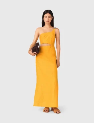 Robe asymétrique en mélange de lin