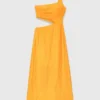 Robe asymétrique en mélange de lin