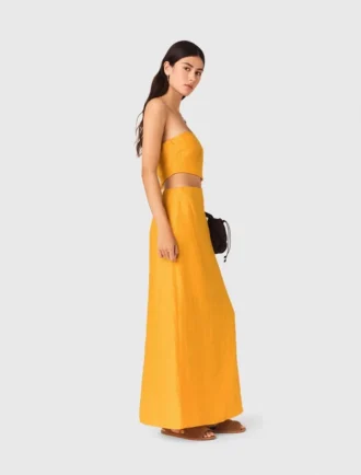 Robe asymétrique en mélange de lin