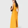 Robe asymétrique en mélange de lin