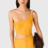 Robe asymétrique en mélange de lin