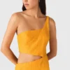 Robe asymétrique en mélange de lin