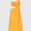 Robe asymétrique en mélange de lin