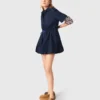 Robe bouffante à manches courtes en coton