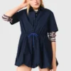 Robe bouffante à manches courtes en coton