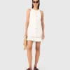 Robe brodée en mélange de lin Robe brodée en mélange de lin