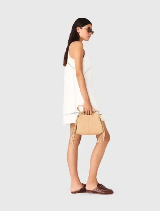Robe brodée en mélange de lin