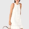 Robe brodée en mélange de lin Robe brodée en mélange de lin