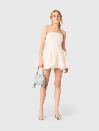 Robe bustier courte brodée