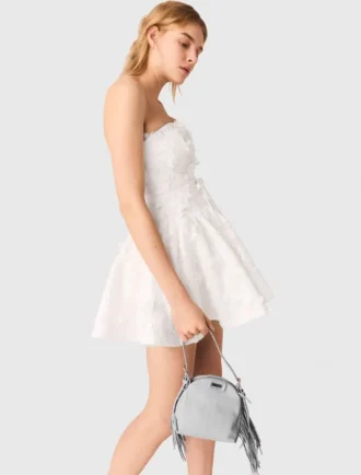 Robe bustier courte brodée