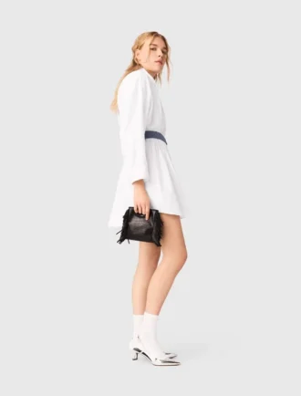 Robe chemise avec ceinture contrastée