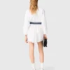 Robe chemise avec ceinture contrastée