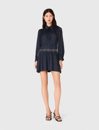Robe chemise fluide cloutée
