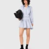 Robe chemise fluide cloutée