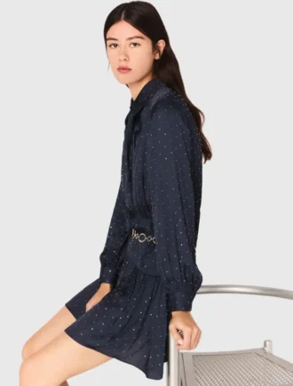 Robe chemise fluide cloutée