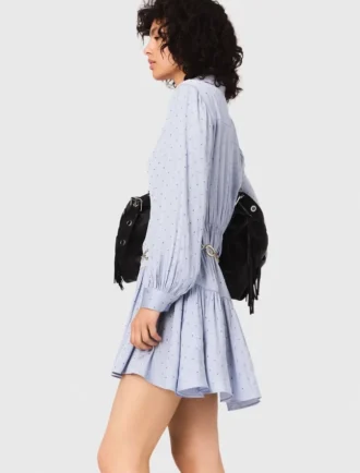 Robe chemise fluide cloutée