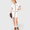 Robe courte avec bordure contrastée