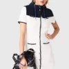 Robe courte avec bordure contrastée