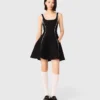 Robe courte avec surpiqûres