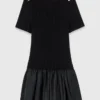 Robe courte en maille et taffetas Robe courte en maille et taffetas