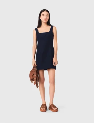 robe courte en mlange de lin 1 1 330x434 - Robe courte en m&eacute;lange de lin
