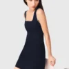 Robe courte en mélange de lin