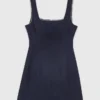 Robe courte en mélange de lin