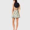 Robe courte à motifs, dos nu