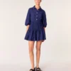 Robe courte plissée effet satiné