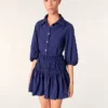 Robe courte plissée effet satiné