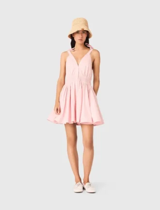 Robe courte évasée en coton