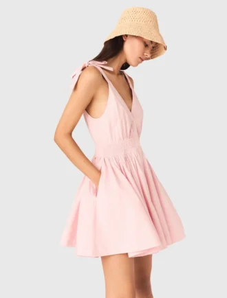 Robe courte évasée en coton