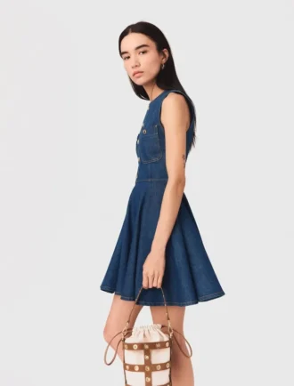Robe courte évasée en denim Robe courte évasée en denim