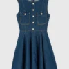Robe courte évasée en denim Robe courte évasée en denim