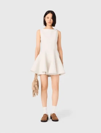 Robe courte évasée en tweed