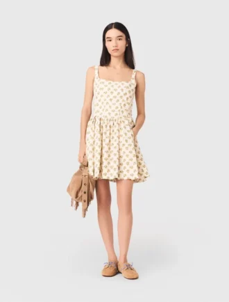 Robe courte évasée à motifs
