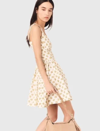 Robe courte évasée à motifs