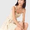 Robe courte évasée à motifs